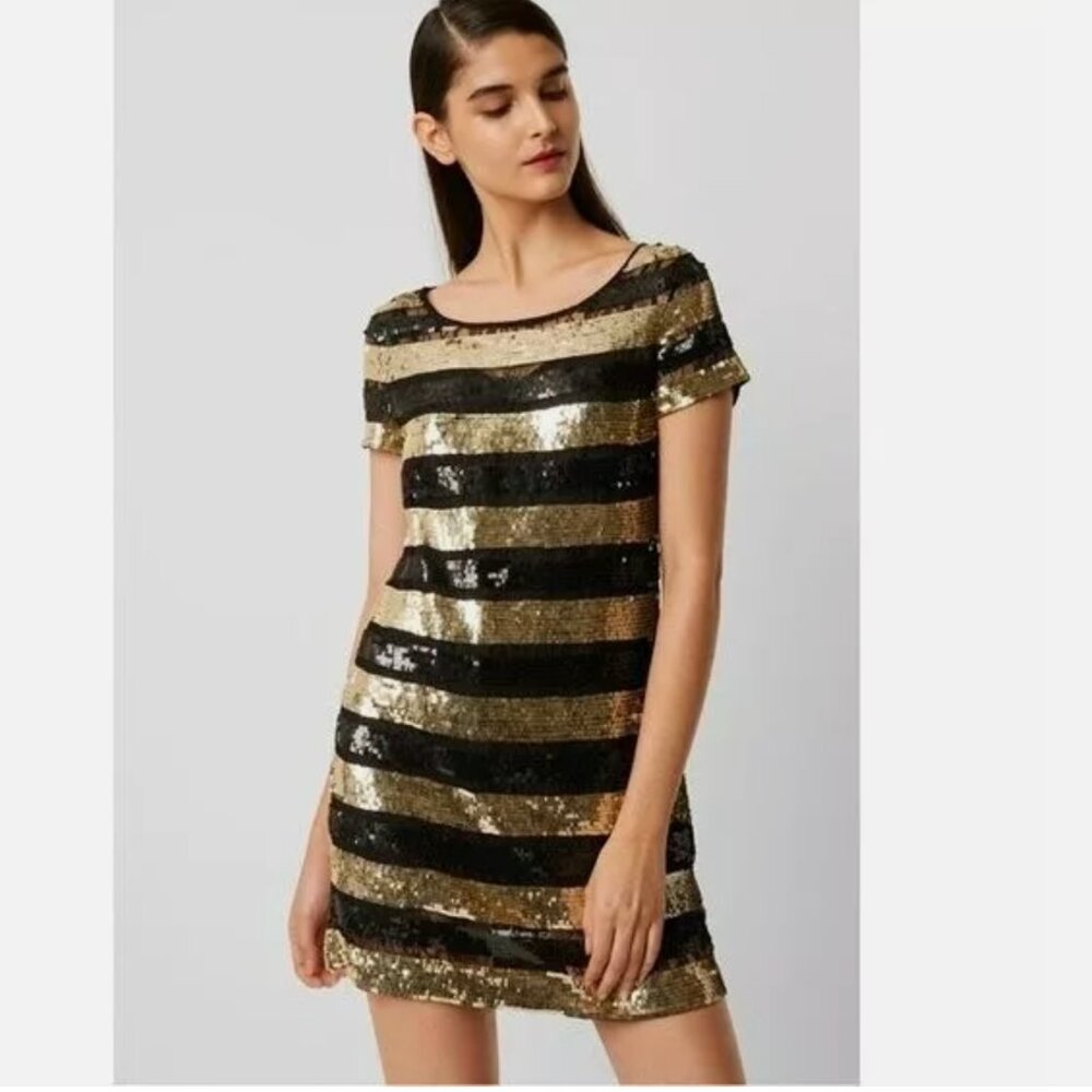 NWT FRENCH CONNECTION Anni Sequin T-Shirt Dress